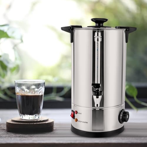 10L/2.64gal Tea Urn Coffee Commercial Grade Stainless Steel Electric Kettle Hot Water Boiler...