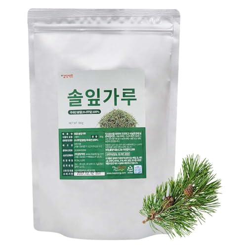 K-Herb Korean Pine Needle Powder – 100% Pure Wild-Harvested Pine Needles from Korea, Natural Herbal Tea Ingredient 솔잎가루 (10.6 oz (300g), Pine Needle)