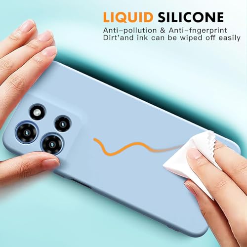 Image of DIZORO Microfiber Candy Case for Motorola G67 Power / G57 Power 5G Smooth Touch Cushion Liquid Soft Silicone Gel Rubber Phone Cases Non-Slip Full Body Protective Shockproof Back Cover -Carolina