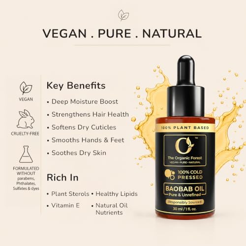 Image of Pure Baobab Oil for Face and Body | Omega Rich Oil Deeply Nourishes Dry Skin | 30ml