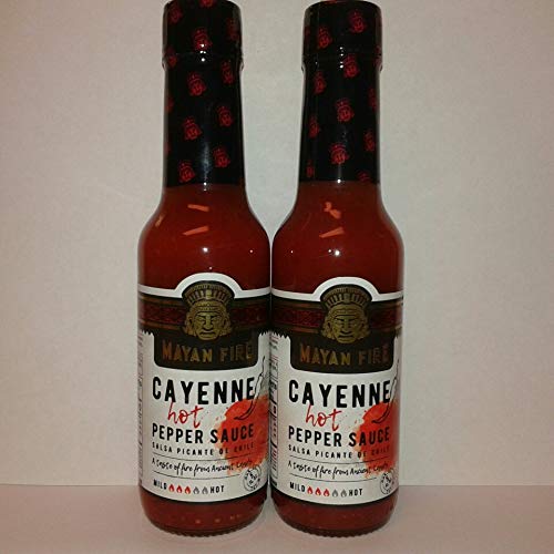 Mayan Fire Cayenne Hot Pepper Sauce, 5 fl oz ( Pack of 2 ) (Cayenne)
