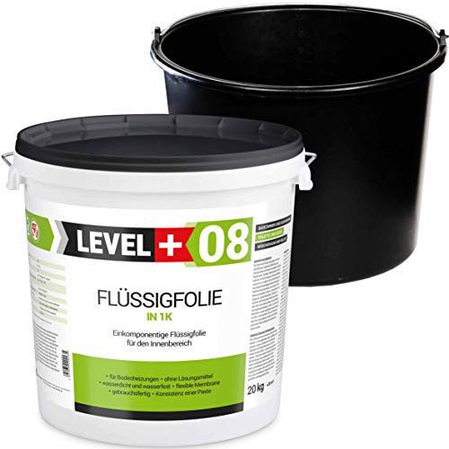 Kit de joints 20 kg de film liquide + seau à mortier PVC 20 l pour douche, salle de bain, cuisine, mastic d'étanchéité SET403