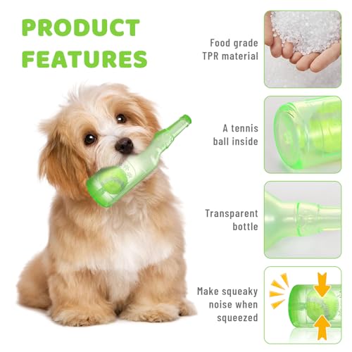 EeYahYong Brinquedo para cães com garrafa de água estridente, brinquedo de garrafa Crunchnplay para