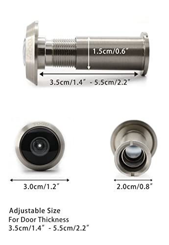 Togu Tg3016Ng-Sn Ul Listed Solid Brass 220-Degree Door Viewer With Heavy Duty Privacy Cover For 1-3/8" To 2-1/6" Doors, Satin Nickel Finish #TOP4