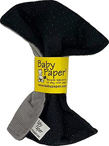 Image of Baby Paper Textured Crinkle Sensory Toy, Gray & Black