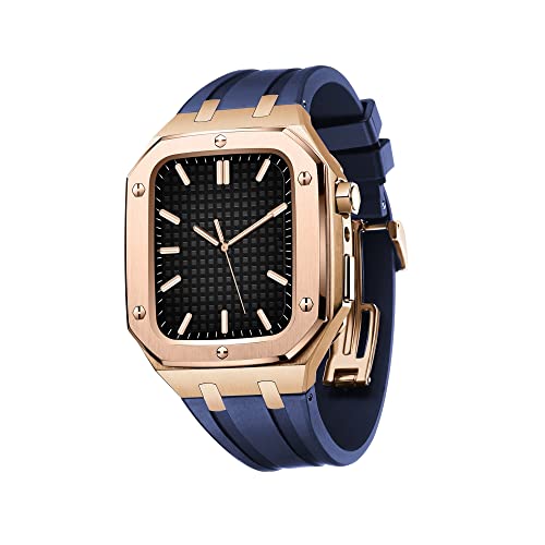 Kit de modification Apple Watch 45mm : look luxe bleu rose unique