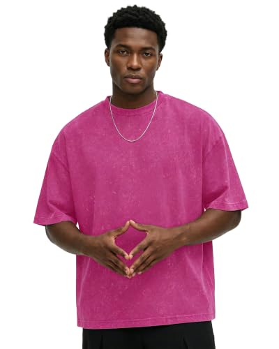 Image of Oversized Tshirts for Men Short Sleeve Vintage Washed Basic Loose Tees