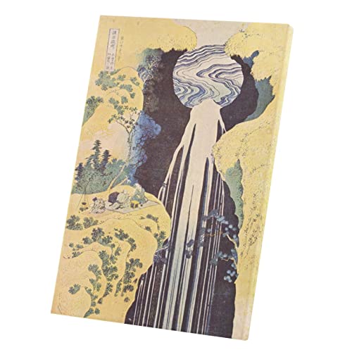 Tableau Hokusai Cascade peinture d'art japonais en toile imprimée de 60x88 cm