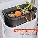 Full Circle Scrap Happy, Food Scrap Collector and Freezer Compost Bin - Hanging Kitchen Countertop Bin for Fruit and Vegetable Waste, Fits in Freezers, Slate