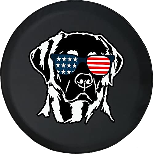 RV Tire Cover American Flag Dog Custom Car Spare Tire Covers Size 30