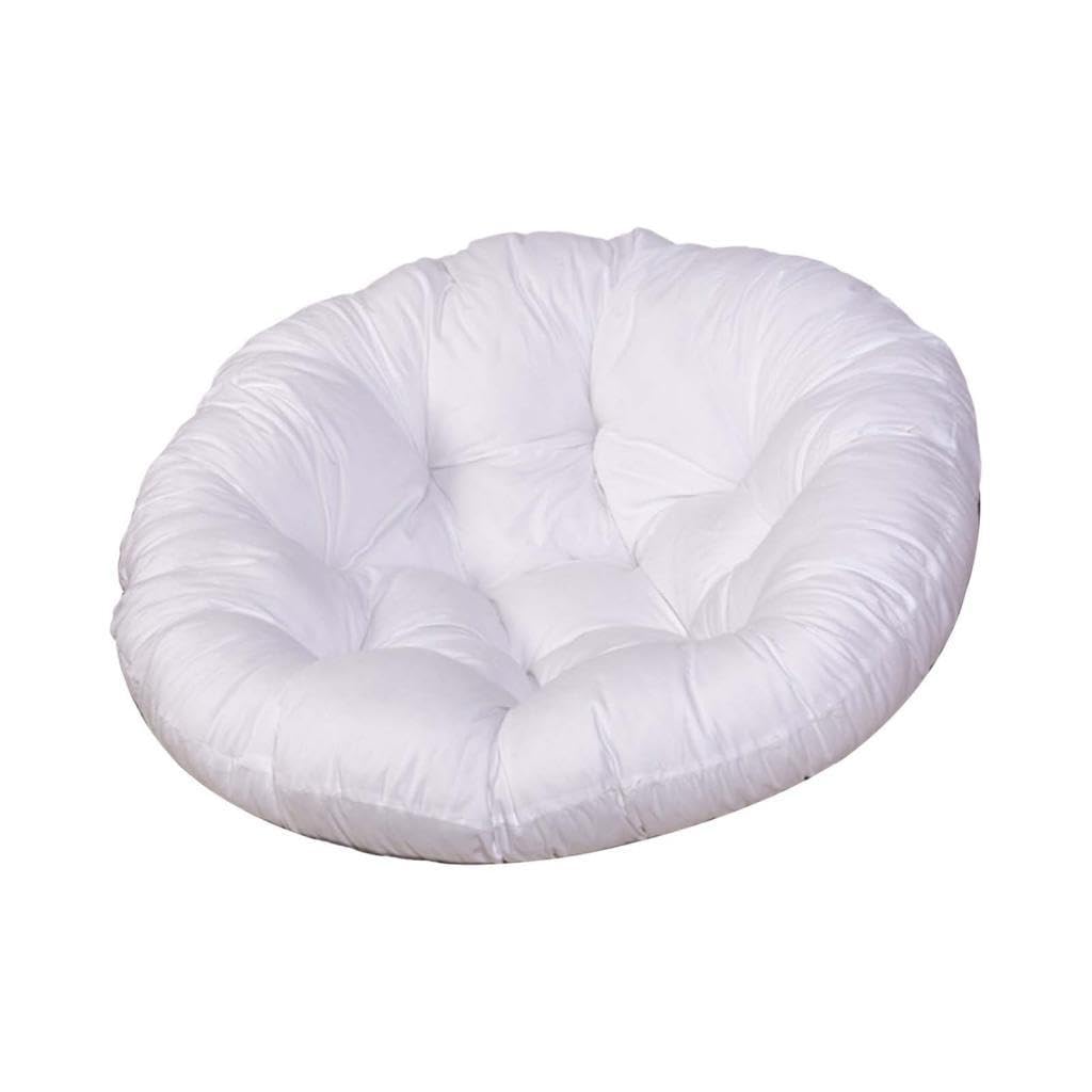 Coussin rond fauteuil suspendu blanc : rembourrage épais pour votre chaise en rotin