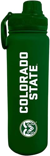 Campus Colors Botella de agua de acero inoxidable de la NCAA, tapa giratoria, 24 onzas, clip de transporte, mantiene tus bebidas calientes o frías