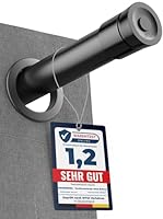 MEISENBERG Vorhangstange ohne Bohren - Schwarz - Gardinenstange zum Klemmen - Spannstange Ausziehbar - Klemmstange für Gardinen - 50-80cm, 1Stück