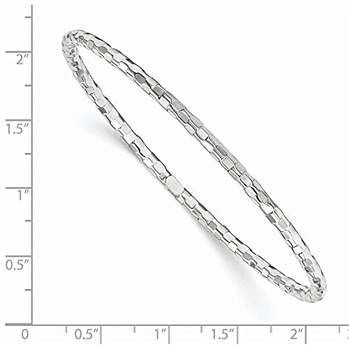 Diamond2Deal Solid 14K White Gold Bangle Bracelet, For Women #TOP1