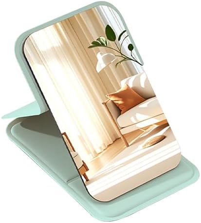 Small Makeup Mirror Compact Portable Pocket Mirror for Women Girls, Lightweight Mini Travel Mirror with Mirror Cover (Green) image 3