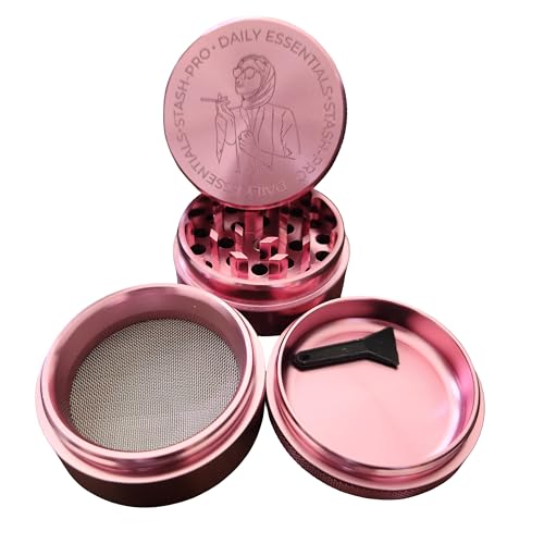 Image of Stash-Pro Crushers Metal Solid Herb Grinder | Herb Crusher Machine Roller Joint Crashers (Pink 50MM)
