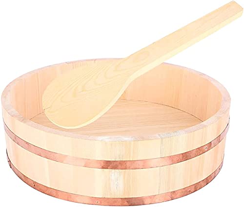 CICIHP Japanese Hangiri Sushi Oke Rice Mixing Tub for Sushi Restaurant Home Use,52cm/20.4in