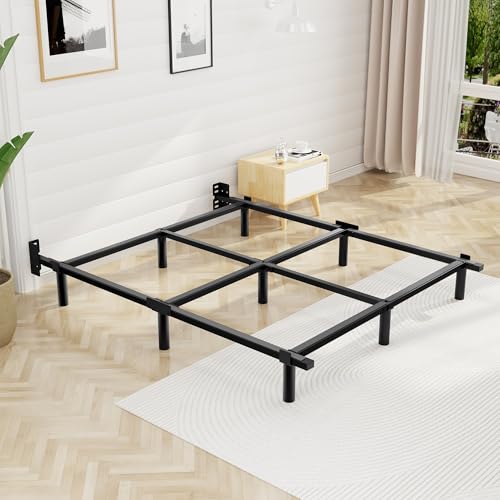 Awesofurni Queen Bed Frame, 7 Inch Basics Metal Bed Frame, Heavy Duty 9-Leg Base for Box Spring and Mattress, Noise-Free, Easy Assembly, Black