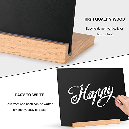 Kivsty Tabletop Chalkboard Signs With Wood Base, 8 X 10 Menu Chalkboard Stand For Table - Dual-Sided Desktop Acrylic Message Board For Party, Restaurant, Wedding - Pack Of 2 #TOP6