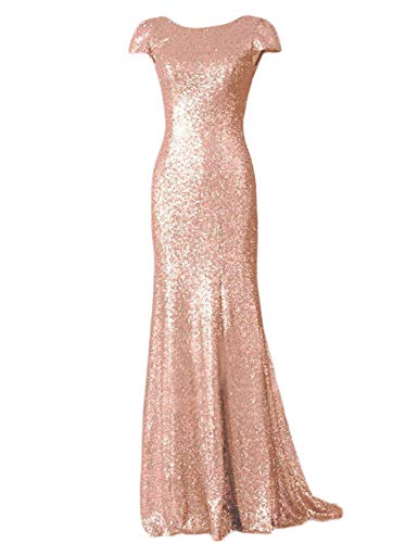 Sequin-Bridesmaids-Dresses-for-Women-Cap-Sleeves-Mermaid-Evening-Dresses-Long-Rose-Gold-Size-6