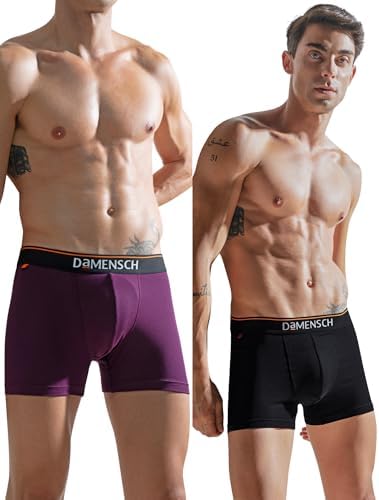 DaMENSCH Regular Fit Solid Cotton Blend Trunk Underwear Anti-Bacterial Moisture Wicking Breathable Microfibre Waistband Deo-Cotton Trunks for Men