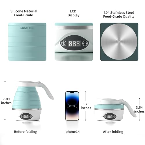 Aucoo AUCOO-FS-05 Collapsible Travel Kettle Electric Portable Foldable Kettle For Boiling Water, Suitable For 110V & 220V Dual Voltage, For Tea & Coffee thumb #4