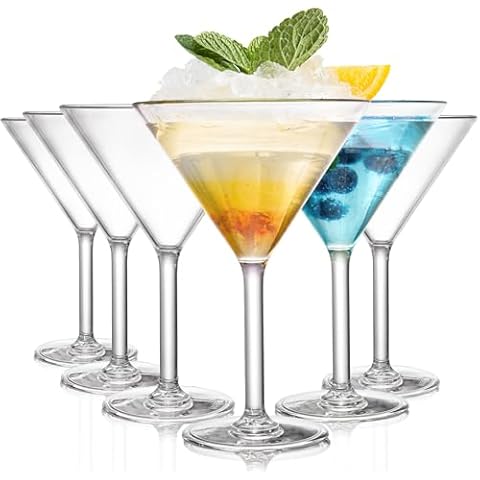 Yopay Set of 6 Unbreakable Martini Glasses Cover