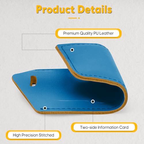 Image of Travelambo Luggage Tags for Suitcases PU Leather Travel Tags Bag Tags Privacy Protection Travel Essentials, Blue, One Size, Classic