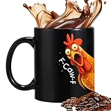 Taza de café de cerámica, 350 mililitros, taza de cerámica para decoración y novedad, taza de té con diseño de pollo | para mujeres y hombres, cocina, bar, oficina, hogar, cumpleaños