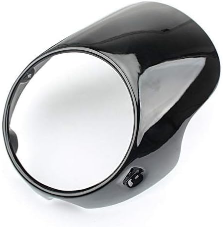 Royal Sun Gloss Black Headlight Fairing Cowl Guard Frame Mask Compatible with Triumph Bonneville T100 T120 Thruxton Thunderbird Sport Honda CB150 R18 Ducati Monster 7 inch headlight Size