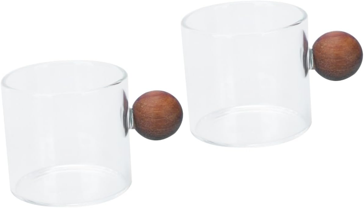 Mikinona 2pcs Elegant Beaker Cup Coffee Handle Tumbler Heat-resistant Multi-functional Beverage Cup Suitable for Occasions