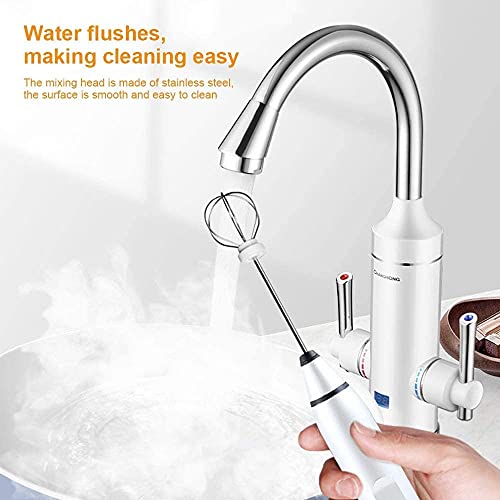 Rechargeable Milk Frother Handheld Electric Foam Maker With 2 Stainless Whisks, 3-Speed Adjustable Mini Blender Perfect For Bulletproof Coffee,Egg Mix, Latte Coffee Cappuccino, Hot Chocolate Matcha #TOP4