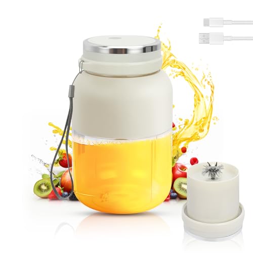 Ubdrud Batidora de batidos, 1300 ml, mini batidora portátil, vaso de exprimidor para batidos y batidos con 38 cuchillas, pequeña batidora para ir tipo C, recargable para viajes, cocina