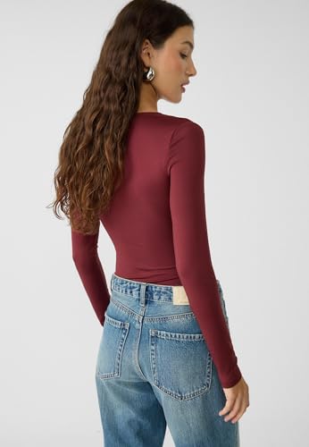 Image of SIGHTBOMB Trapezium Narrow Back Square Neck Microfiber Feather Touch Long Sleeve Cuddle Soft TOP for Women