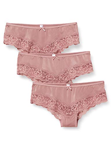 Amazon-Marke: Iris & Lilly Damen Hipster aus Mikrofaser, 3er-Pack, Pink (Nostalgia Rose), XL, Label: XL