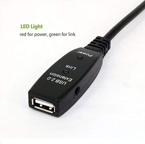 USB Extension Cable 5M,10M,15M,20M, USB2.0 Active Repeater A Male to A Female Long Cables With Signal Booster (5M)