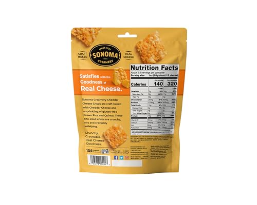 Sonoma Creamery - Cheese Crisps, Cheddar,Savory Snack | High Protein | Low Carb | Gluten Free | Keto-Friendly, 2.25 Oz (Pack of 6) - Thumbnail 2