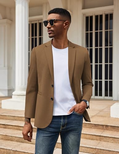 Image of COOFANDY Men's Casual Knit Blazer Two Button Lightweight Sport Coats Suit Jacket