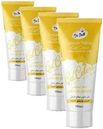 Dr.Gusto Jel Gıda Boyası 100 Gr Tüp Limon Sarı (4 paketi)