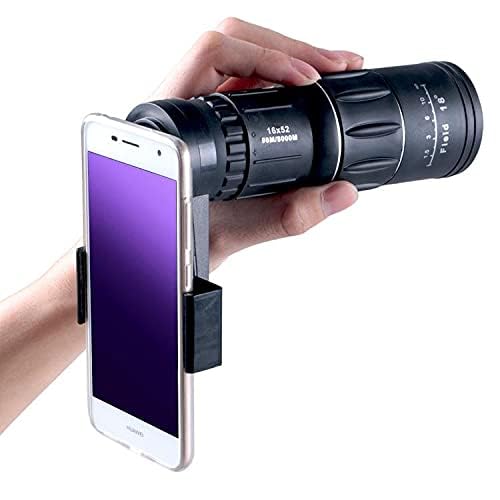 تلسكوب أحادي العدسة بتركيز مزدوج 16×52 بطول 66 متر/8000 متر وحامل هاتف وحقيبة
