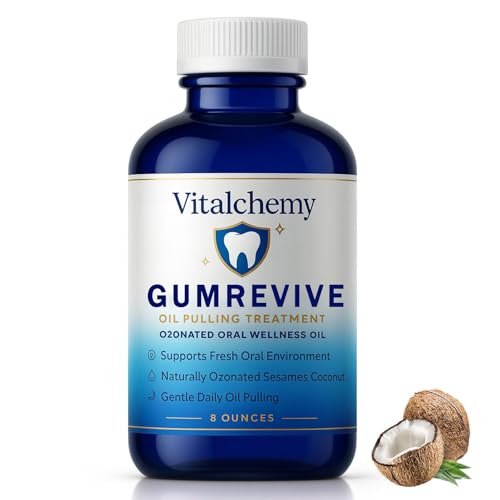 Vitalchemy Ozonated Oil Pulling Cold-Pressed Coconut Mouthwash for Teeth Whitening Peppermint Oil for Mouth Rinse