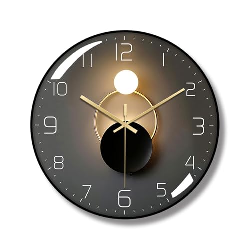 ErgoCar Horloge moderne et silencieuse en métal Art Déco, convient pour bureau, chambre, bureau et salon