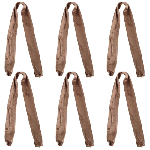 HOMSFOU Protector para Cadena de Lámpara Colgante, 6 Fundas de Tela de 0.6 M, Color Marrón, Cubierta Antiestética para Gestión de Cables en Espacios Residenciales