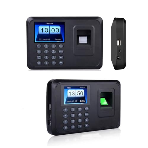 Relógio de Ponto de Impressão Digital, Tela Colorida TFT de 2,4 Polegadas, Máquina de Atendimento Co