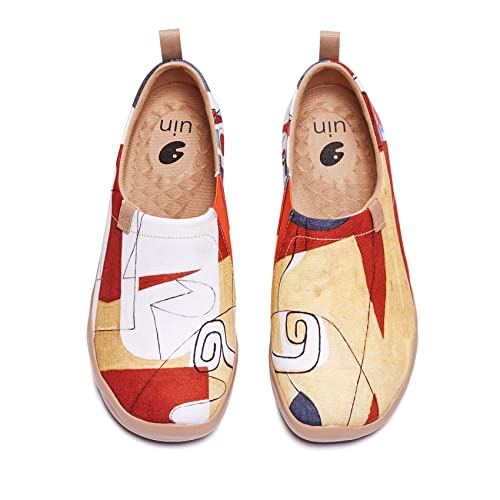 UIN Men's Walking Travel Shoes Slip On Canvas Casual Loafers Lightweight Comfort Art Painted Fashion Sneaker The Puzzle (11)