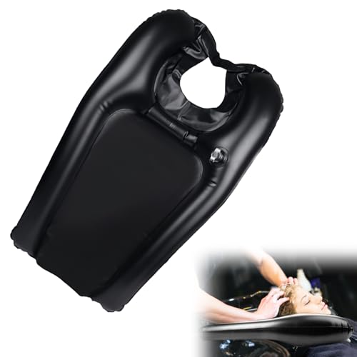 Novstuf - Bac Shampoing Portable Domicile, Bassin Gonflable Coiffure Bac Coiffure Domicile Portable Noir PVC Laver Cheveux Idéal Handicapés Femmes Enceintes Enfants Personnes Âgées Alitées