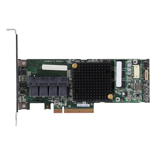 Diyeeni Tarjeta de Matriz SSD Tarjeta Controladora de Almacenamiento Raid de 4 Puertos Tarjeta Controladora Raid SAS SATA/8643 de 6 GB para Modo LSI IR/IT, para 10/8/7 con