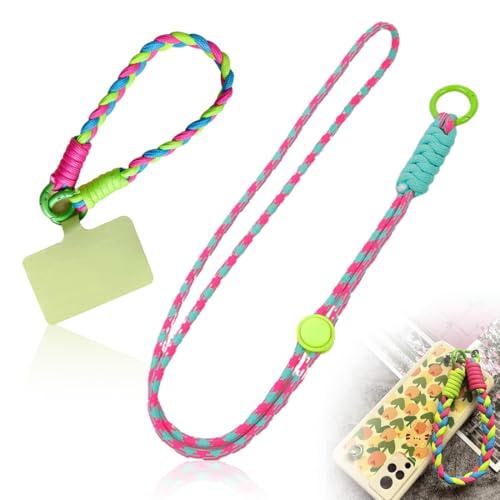 2 Peizas Cuerda Para Movil Universales, Cadena con Hebilla Cuerda para Movil, Colgante Movil, Colgante Movil Cuello con Lengüetas de Sujeción, Compatible con Casi Todos Los Modelos de Teléfono (K)