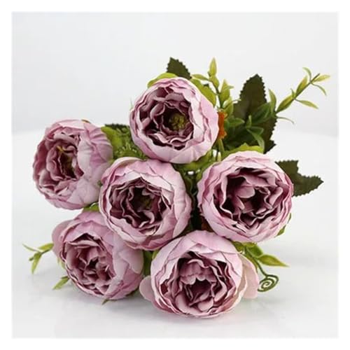Fleurs artificielles dans un vase pivoine en soie pour décoration de table maison - 2