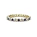 TriJewels Blue Sapphire & Diamond 2.7mm Bezel Milgrain Eternity Band 1.15 to 1.29 ct tw in 14K Yellow Gold- 8.0